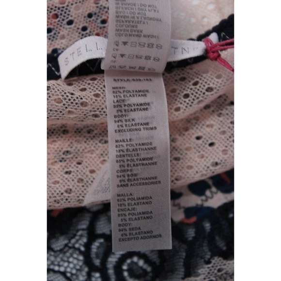 Stella McCartney Lace Balconette Bra Bikini Set Pink Black 34B Small - Picture 12 of 15